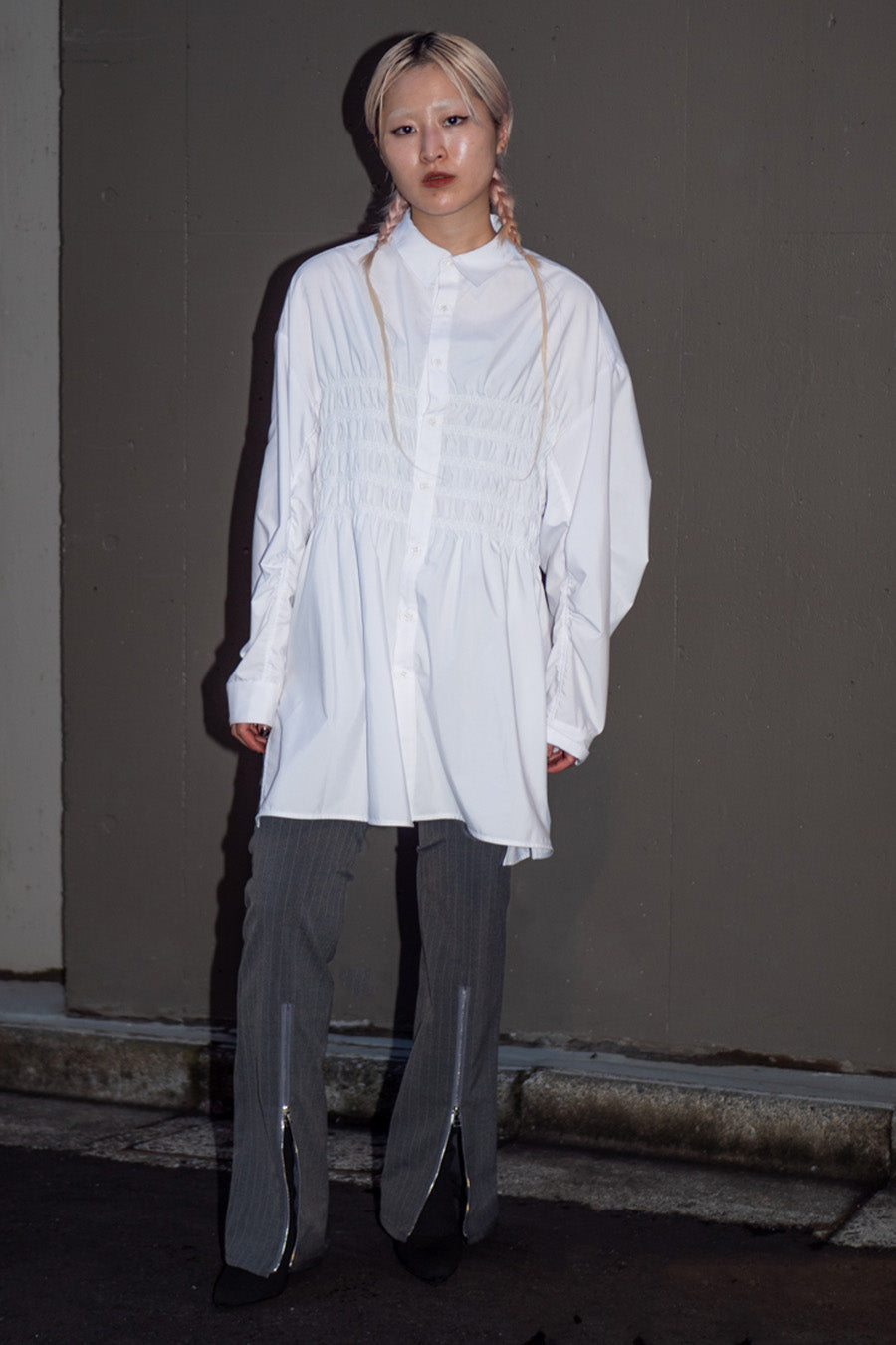 CHRYSOMALLON★Center Zip Flare Pants ジップフレアパンツ CN1 Center Zip Flare Pants/前センタージップパンツ – aula-tokyo